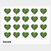 QR-code Lime Green en Black Groovy Squiggles Hart Sticker (Vel)