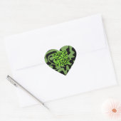 QR-code Lime Green en Black Groovy Squiggles Hart Sticker (Envelop)