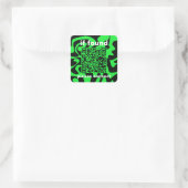 QR Code lime groen schattig verloren gevonden Vierkante Sticker (Tas)