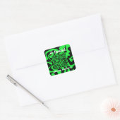 QR Code lime groen schattig verloren gevonden Vierkante Sticker (Envelop)