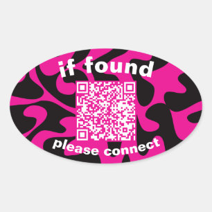 QR-code limoengroen leuk gevonden Ovale Sticker