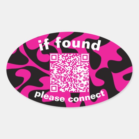 QR-code limoengroen leuk gevonden Ovale Sticker (Voorkant)