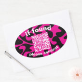 QR-code limoengroen leuk gevonden Ovale Sticker (Envelop)
