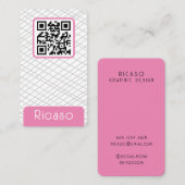 QR Code Lined Pattern Gepersonaliseerd Visitekaartje (Voorkant / Achterkant)
