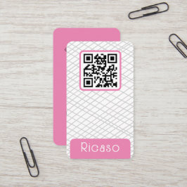 QR Code Lined Pattern Gepersonaliseerd Visitekaartje