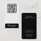 QR Code Lined Pattern Gepersonaliseerd Visitekaartje (Voorkant / Achterkant)