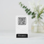QR Code Lined Pattern Gepersonaliseerd Visitekaartje (Staand voorkant)