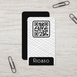 QR Code Lined Pattern Gepersonaliseerd Visitekaartje