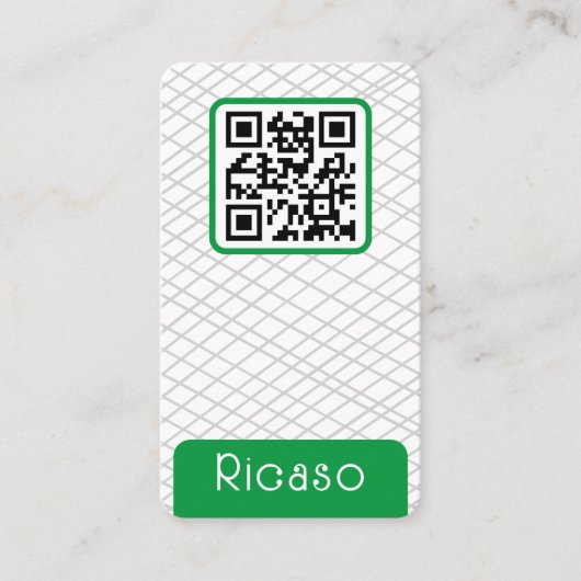 QR Code Lined Pattern Gepersonaliseerd Visitekaartje (Voorkant)