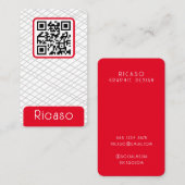 QR Code Lined Pattern Gepersonaliseerd Visitekaartje (Voorkant / Achterkant)