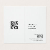QR Code Linen Modern Professional Exclusive Visitekaartje (Buitenkant ongevouwen)