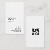 QR-code Linen Modern Professioneel Exclusief Visitekaartje (Voorkant / Achterkant)