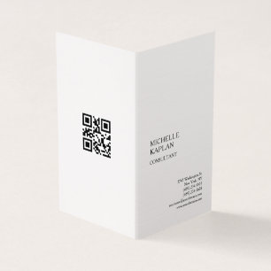 QR Code Linen Modern Professioneel Exclusief Visitekaartje