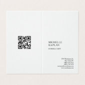 QR Code Linen Modern Professioneel Exclusief Visitekaartje (Buitenkant ongevouwen)