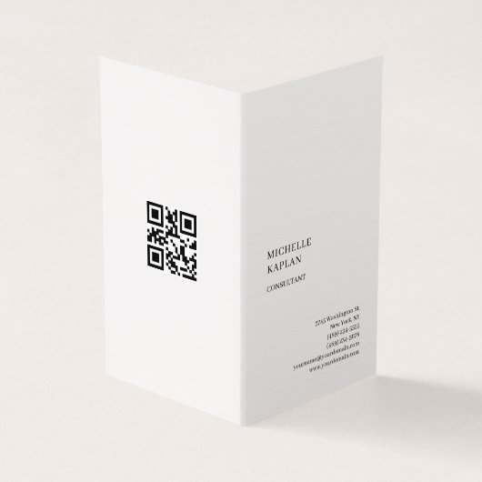 QR-code Linen Modern Professionele Exclusieve Visitekaartje (Buitenkant)