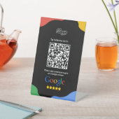 QR Code Link Black Google Review Reclamebord Met Voetstuk (Insitu)