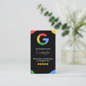 QR Code Link Black Google Review Visitekaartje (Staand voorkant)