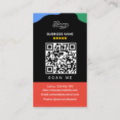 QR Code Link Black Google Review Visitekaartje (Achterkant)