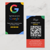 QR Code Link Black Google Review Visitekaartje (Voorkant / Achterkant)