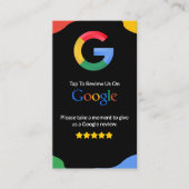 QR Code Link Black Google Review Visitekaartje (Voorkant)