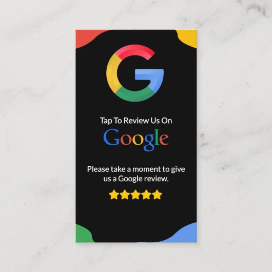 QR Code Link Black Google Review Visitekaartje (Voorkant)