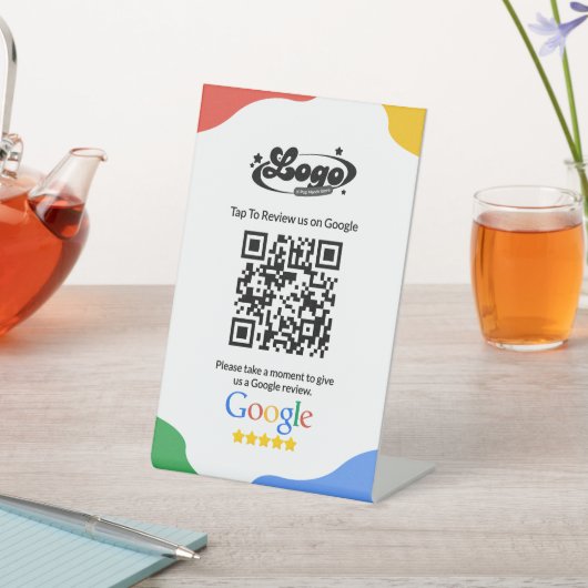 QR Code Link Google Review Reclamebord Met Voetstuk (Insitu)