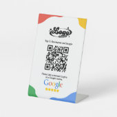 QR Code Link Google Review Reclamebord Met Voetstuk (Voorkant)