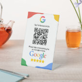 QR Code Link Google Review Reclamebord Met Voetstuk (Insitu)