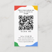 QR Code Link Google Review Visitekaartje (Achterkant)