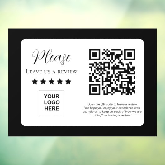 QR-code link naar beoordelingen op sociale media Raamsticker (Vel 3)