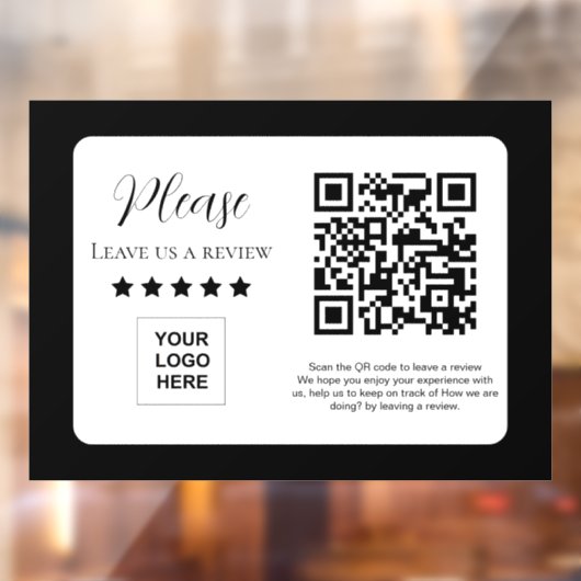 QR-code link naar Social Media Review Raamsticker (Vel 2)