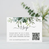 QR-code Link RSVP Eucalyptus Green Foliage Informatiekaartje (Staand voorkant)