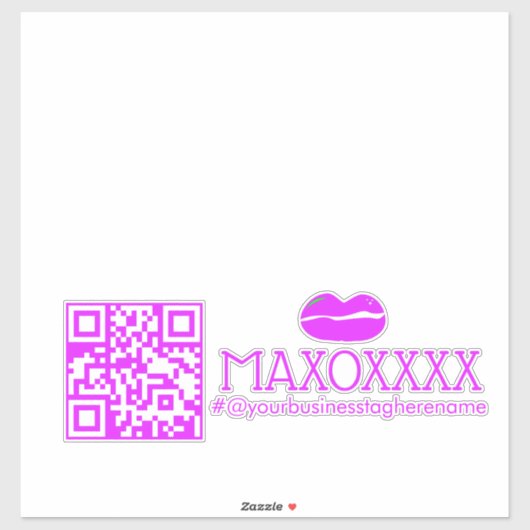 QR Code Lipgloss Bedrijfsnaam Auto Decal Sticker (Vel)