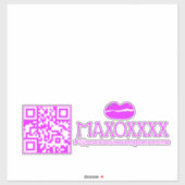 QR-code Lipgloss Bedrijfsnaam Auto Sticker (Vel)