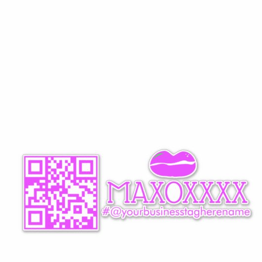 QR-code Lipgloss Bedrijfsnaam Auto Sticker (Voorkant)