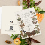 QR Code Little Love Bug Baby shower Invitation Kaart<br><div class="desc">Deze lieve elegante genderneutrale baby shower uitnodiging heeft  botanische producten op een romige achtergrond met vlinders en rupsen. Voeg QR code voor moeder-to-be register,  waardoor dit een geweldige budgetvriendelijke optie! Personaliseer het script voor uw behoeften met dit prachtige ontwerp.</div>