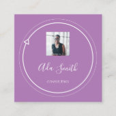 QR Code Logo Aangepast aangepast Foto Consulting P Vierkante Visitekaartje (Voorkant)