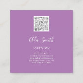 QR Code Logo Aangepast aangepast Foto Consulting P Vierkante Visitekaartje (Achterkant)