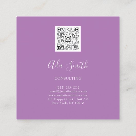 QR Code Logo Aangepast aangepast Foto Consulting P Vierkante Visitekaartje (Achterkant)