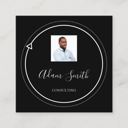 QR Code Logo Aangepast Aangepast Foto Consulting Z Vierkante Visitekaartje (Voorkant)