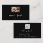 QR Code Logo Aangepast Aangepaste foto Zwart wit Visitekaartje (Voorkant / Achterkant)