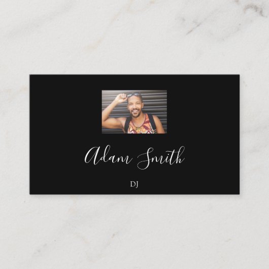 QR Code Logo Aangepast Aangepaste foto Zwart wit Visitekaartje (Voorkant)