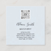 QR Code Logo Aangepaste Aangepaste foto Blauw make Vierkante Visitekaartje (Achterkant)