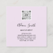 QR Code Logo Aangepaste Aangepaste foto Roze maken Vierkante Visitekaartje (Achterkant)