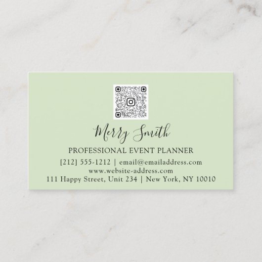 QR Code Logo Aangepaste foto Gegroende afbeelding Visitekaartje (Achterkant)