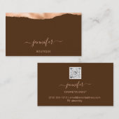 QR-code Logo Abstract koper Peach Brown Visitekaartje (Voorkant / Achterkant)