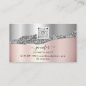 QR Code Logo Abstract koper Roos Silver Visitekaartje (Achterkant)