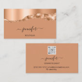 QR Code Logo Abstract koper Stroke Brown Visitekaartje (Voorkant / Achterkant)