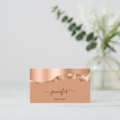 QR Code Logo Abstract koper Stroke Brown Visitekaartje (Staand voorkant)