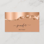 QR Code Logo Abstract koper Stroke Brown Visitekaartje (Voorkant)